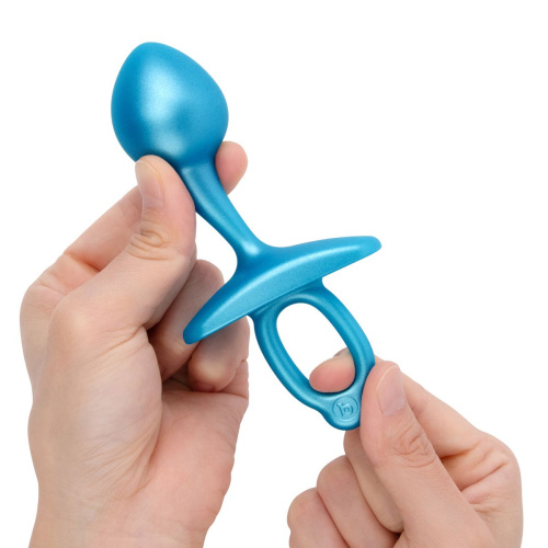 Голубая анальная пробка для массажа простаты Bulb Silicone Prostate Plug - 10,7 см. фото 5