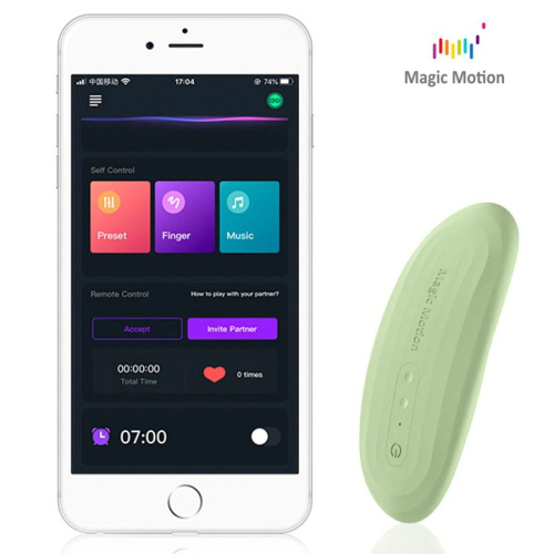 Зеленый вибромассажер в трусики Magic Motion Nyx - 8,8 см. фото 4