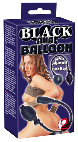 Черный анальный расширитель с грушей Simply Anal Balloon фото 3