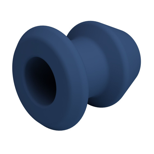 Синяя анальная пробка с открытым каналом - 8,7 см. фото 4