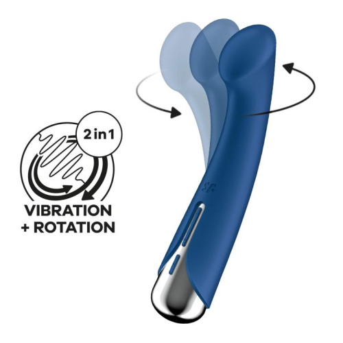 Синий вибратор для G-стимуляции Spinning G-Spot 1 - 17 см. фото 4