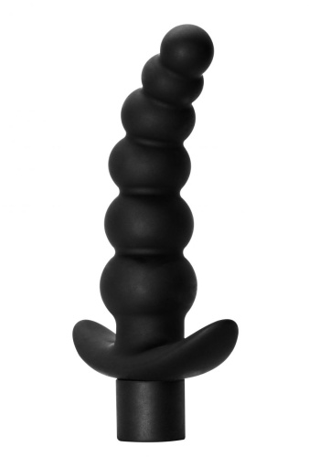 Чёрная анальная ёлочка с вибрацией Ecstasy - 14 см. фото 2
