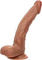 Коричневый фалоимитатор The Personal Trainer - 24,2 см.