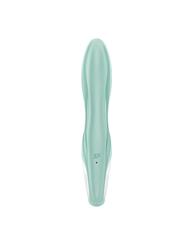 Зеленый вибратор-кролик Satisfyer Air Pump Bunny 5+ с функцией расширения - 20,4 см. фото 3