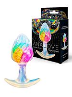 Яркая анальная пробка со спиралевидным рельефом - 9 см.