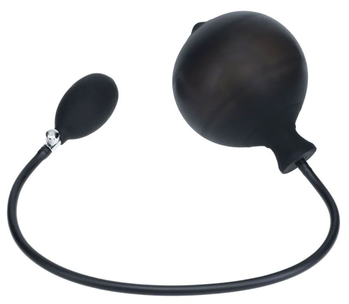 Черная анальная втулка с функцией расширения Ribbed Inflatable Silicone Anal Plug фото 2 Черная анальная втулка с функцией расширения Ribbed Inflatable Silicone Anal Plug фото 2