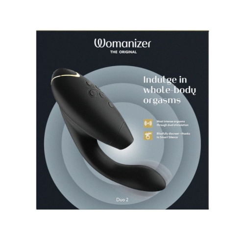 Черный бесконтактный клиторальный стимулятор Womanizer Duo 2 фото 4