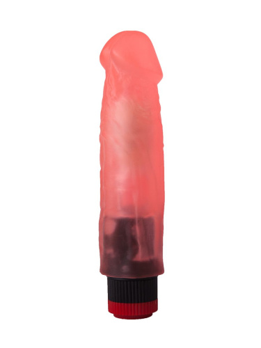 Розовый вибромассажер в виде фаллоса с венками - 18,5 см. фото 2