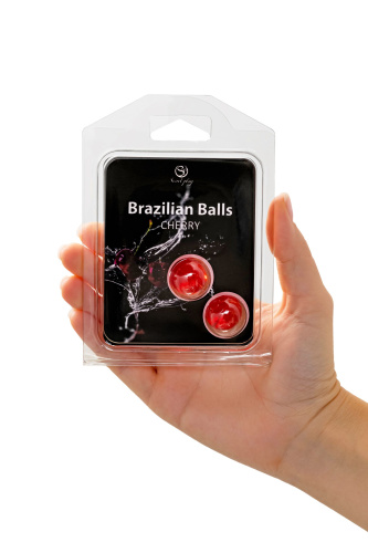Набор из 2 шариков с массажным маслом Brazilian Balls с ароматом вишни фото 4