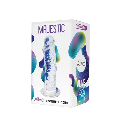 Прозрачный фаллоимитатор на присоске Majestic Jelly Dildo - 14,7 см. фото 2