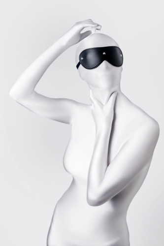 Черная кожаная маска Anonymo с мягким подкладом фото 3