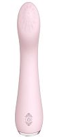 Нежно-розовый вибратор LISA с рельефной головкой - 19,3 см.