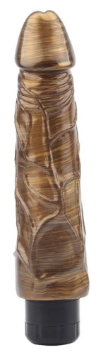 Золотистый вибратор-реалистик Pat McCock - 23,5 см. фото 4