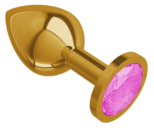 Золотистая средняя пробка с розовым кристаллом - 8,5 см. фото 2