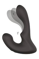 Чёрный массажер простаты с 2 моторами Booty Rocker