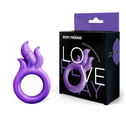 Фиолетовое эрекционное кольцо с язычками пламени фото 2
