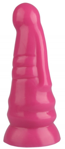 Розовая анальная втулка с круглой головкой - 20 см. фото 4