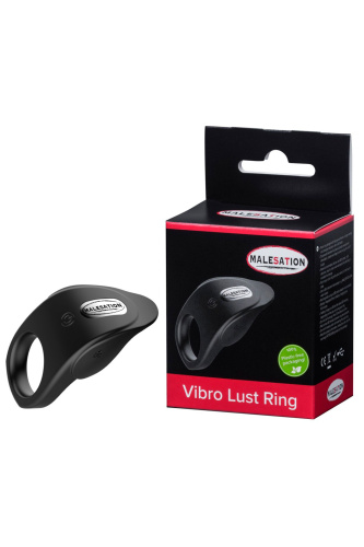 Черное эрекционное виброкольцо Vibro Lust Ring фото 5