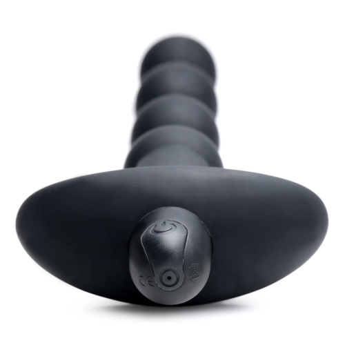 Черные анальные бусы с вибрацией и пультом ДУ 28X Remote Control Vibrating Silicone Anal Beads - 19 см. фото 4