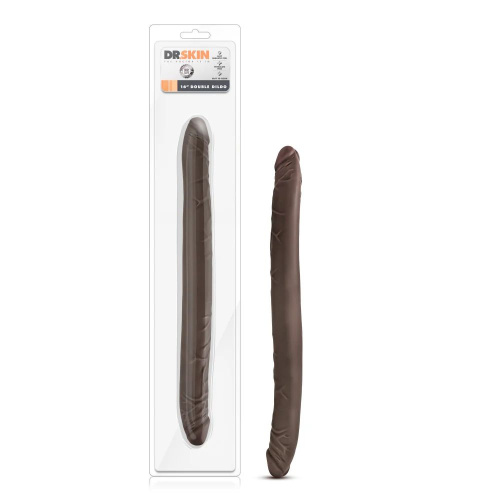 Коричневый двусторонний фаллоимитатор Chocolate 16-Inch Long Dildo - 41,5 см. фото 2