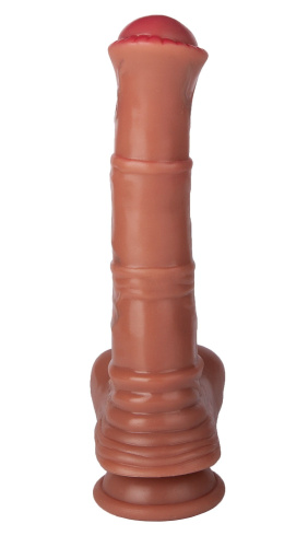 Фантазийный вибромассажёр с нагревом, вращением, возвратно-поступательными движениями и пультом ДУ - 22 см. фото 4