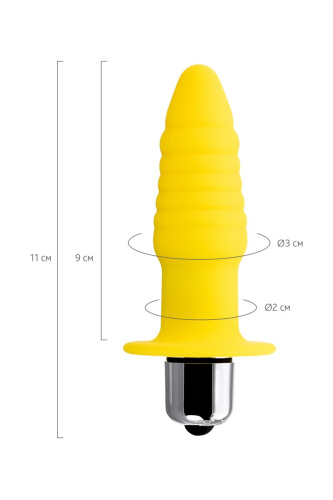 Желтая анальная вибровтулка Lancy - 11 см. фото 7