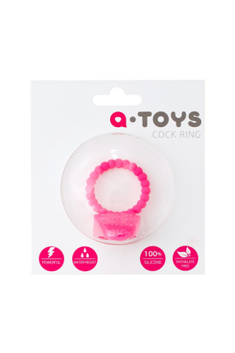 Розовое силиконовое виброкольцо A-toys фото 3