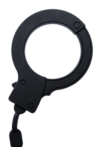 Черные силиконовые наручники  Штучки-дрючки фото 7