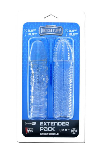 Комплект из 2 прозрачных насадок на пенис Penis Extender Pack фото 2