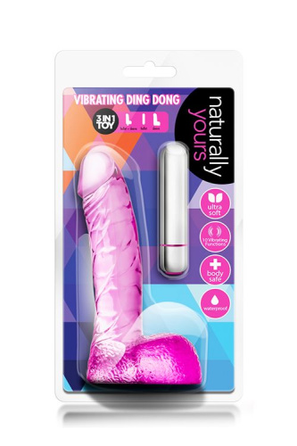 Розовый вибратор-реалистик Vibrating Ding Dong - 16,5 см. фото 2 Розовый вибратор-реалистик Vibrating Ding Dong - 16,5 см. фото 2