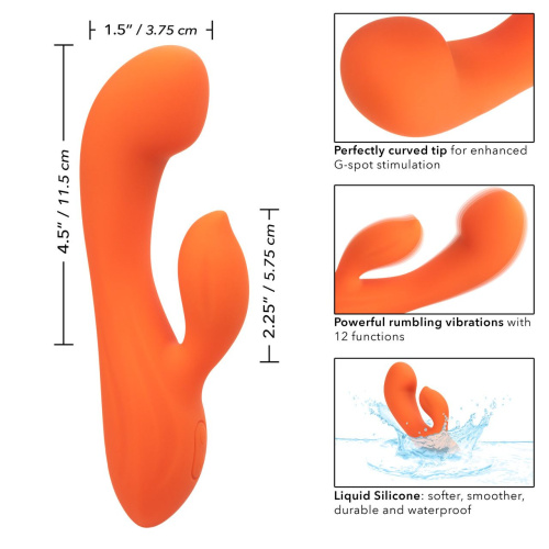 Оранжевый вибромассажер Stella Liquid Silicone Dual “G” - 17,75 см. фото 5