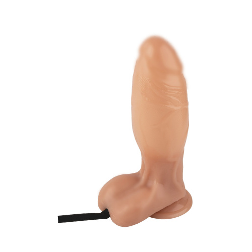 Телесный фаллоимитатор с функцией расширения - 18 см. фото 2