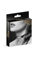 Черный чокер с двумя кольцами