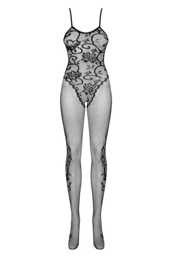 Полупрозрачный кэтсьюит с цветочным узором и интимным доступом фото 3