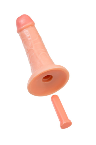 Телесный фаллоимитатор на присоске RealStick CALIBER - 20 см. фото 6