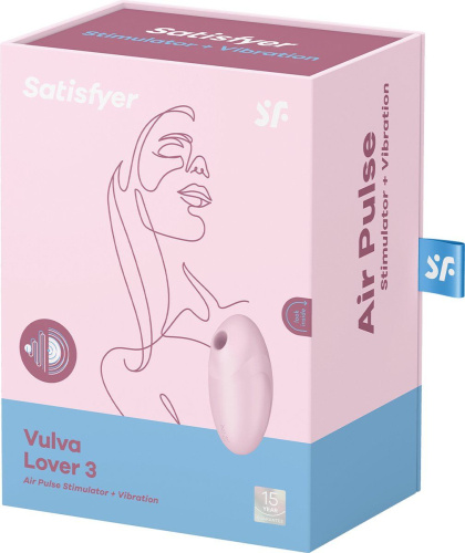 Розовый вакуум-волновой стимулятор с вибрацией Vulva Lover 3 фото 4