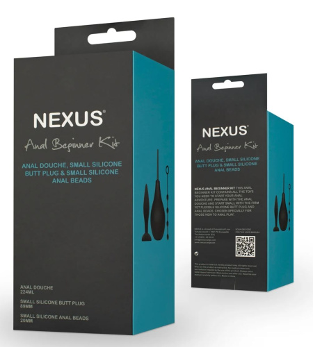 Анальный набор Nexus Anal Beginner Kit: пробка, душ и шарики фото 2