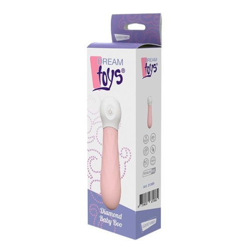 Розовый мини-вибромассажер Diamond Baby Boo - 11 см. фото 2