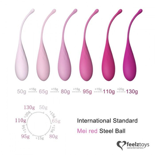 Набор из 6 розовых вагинальных шариков FemmeFit Pelvic Muscle Training Set фото 4
