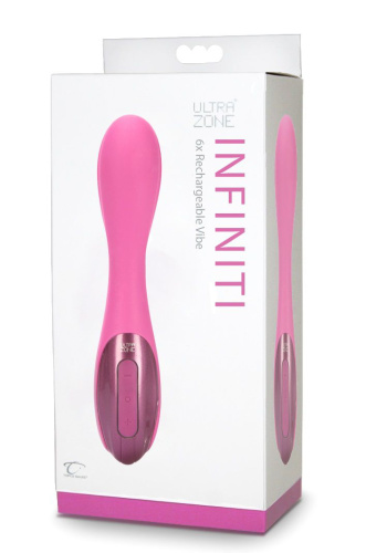 Розовый перезаряжаемый вибромассажер Infinity 6x - 17,8 см. фото 2