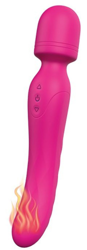 Ярко-розовый жезловый вибратор Heating Bodywand с нагревом - 23,2 см. фото 2