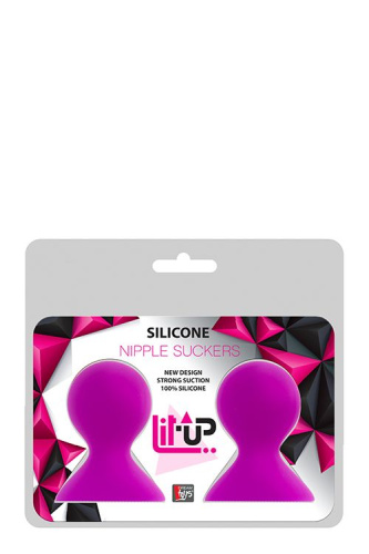 Ярко-розовые помпы для сосков LIT-UP NIPPLE SUCKERS LARGE PINK фото 2