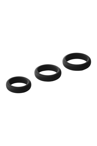 Набор из 3 черных эрекционных колец Smooth Silicone Cockring Pack фото 2