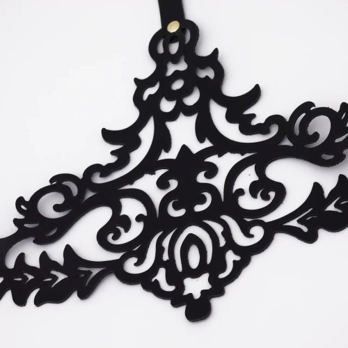 Черная резная портупея с золотистой фурнитурой фото 4 Черная резная портупея с золотистой фурнитурой фото 4