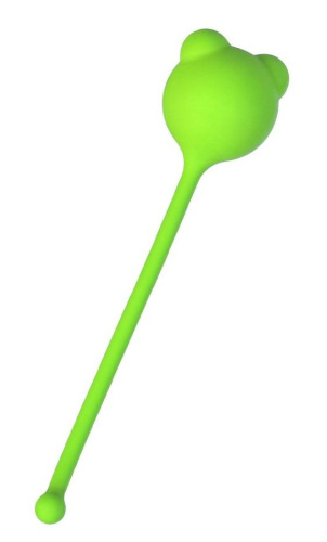 Зеленый силиконовый вагинальный шарик A-Toys с ушками фото 2