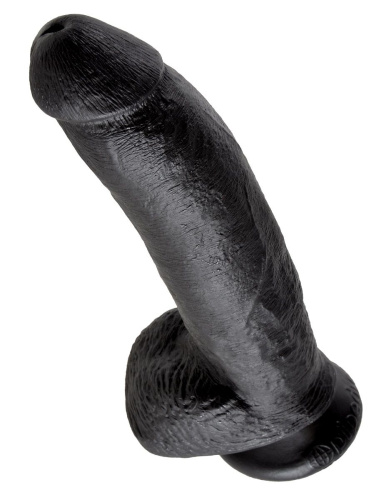 Чёрный фаллоимитатор 9  Cock with Balls - 22,9 см. фото 2