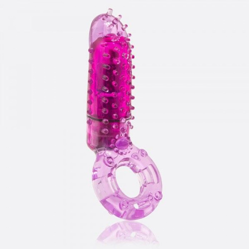 Фиолетовое эрекционное кольцо с вибрацией и пальчиком OYEAH PURPLE фото 4