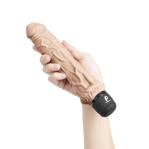 Телесный вибратор-реалистик 8  Girthy Realistic Vibrator - 24,5 см. фото 2