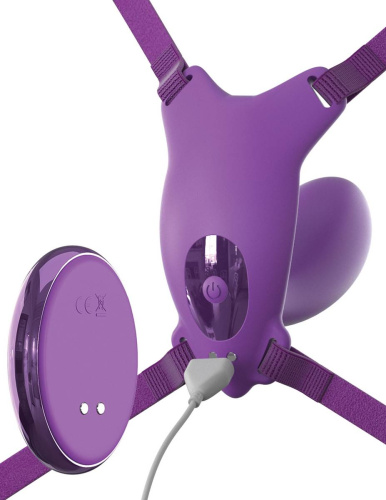 Фиолетовый пояс с вибровкладкой Ultimate G-Spot Butterfly Strap-On фото 5