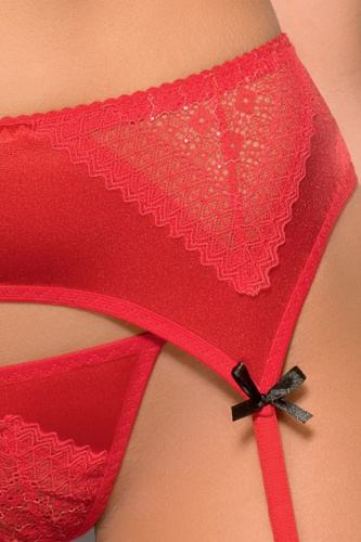 Соблазнительный комплект Essence: бюстгальтер, трусики-стринг и пояс для чулок фото 2